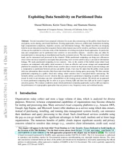 Exploiting Data Sensitivity on Partitioned Data