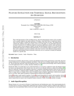 Feature Extraction for Temporal Signal Recognition: An Overview