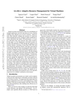 ADARES: Adaptive Resource Management for Virtual Machines