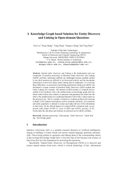 A Knowledge Graph Based Solution for Entity Discovery and Linking in
  Open-Domain Questions