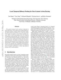 Local Temporal Bilinear Pooling for Fine-grained Action Parsing