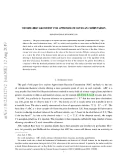 Information geometry for approximate Bayesian computation