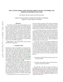 HEVC Inter Coding Using Deep Recurrent Neural Networks and Artificial
  Reference Pictures