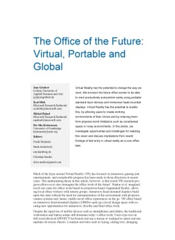 The Office of the Future: Virtual, Portable and Global