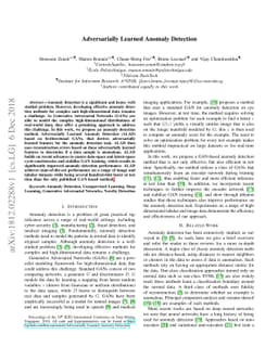 Adversarially Learned Anomaly Detection