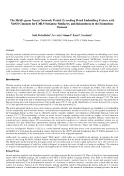 The MeSH-gram Neural Network Model: Extending Word Embedding Vectors
  with MeSH Concepts for UMLS Semantic Similarity and Relatedness in the
  Biomedical Domain
