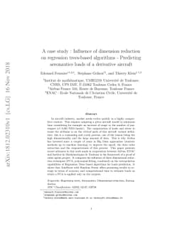 A case study : Influence of Dimension Reduction on regression
  trees-based Algorithms -Predicting Aeronautics Loads of a Derivative Aircraft