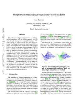 Multiple Manifold Clustering Using Curvature Constrained Path