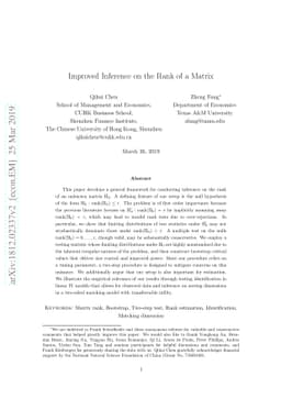 Improved Inference on the Rank of a Matrix