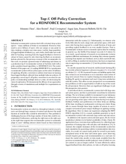 Top-K Off-Policy Correction for a REINFORCE Recommender System