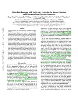 Multi-Task Learning with Multi-View Attention for Answer Selection and
  Knowledge Base Question Answering