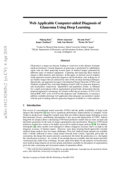 Web Applicable Computer-aided Diagnosis of Glaucoma Using Deep Learning