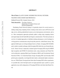 Elastic Gossip: Distributing Neural Network Training Using Gossip-like
  Protocols