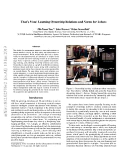 That's Mine! Learning Ownership Relations and Norms for Robots