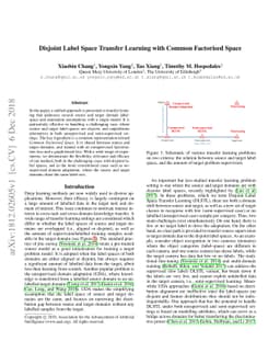 Disjoint Label Space Transfer Learning with Common Factorised Space