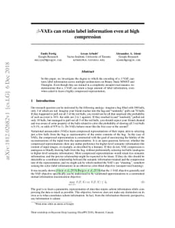 $β$-VAEs can retain label information even at high compression