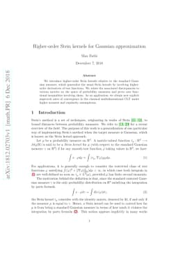 Higher-order Stein kernels for Gaussian approximation