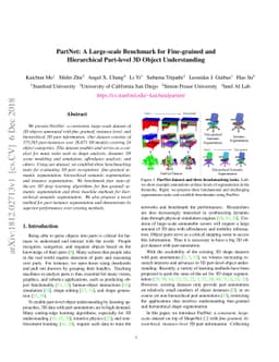PartNet: A Large-scale Benchmark for Fine-grained and Hierarchical
  Part-level 3D Object Understanding
