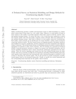 A Technical Survey on Statistical Modelling and Design Methods for
  Crowdsourcing Quality Control