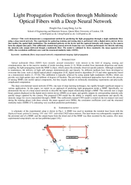 Light Propagation Prediction through Multimode Optical Fibers with a
  Deep Neural Network