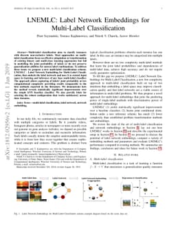 LNEMLC: Label Network Embeddings for Multi-Label Classification
