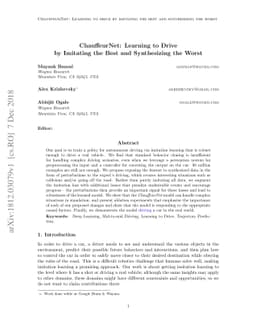 ChauffeurNet: Learning to Drive by Imitating the Best and Synthesizing
  the Worst