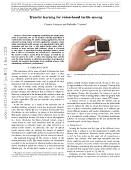 Transfer learning for vision-based tactile sensing