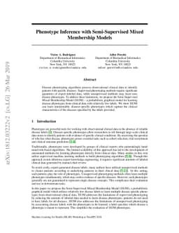 Phenotype Inference with Semi-Supervised Mixed Membership Models