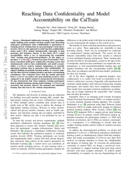 Reaching Data Confidentiality and Model Accountability on the CalTrain