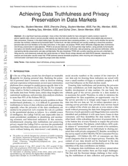 Achieving Data Truthfulness and Privacy Preservation in Data Markets