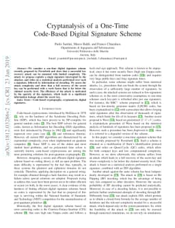 Cryptanalysis of a One-Time Code-Based Digital Signature Scheme