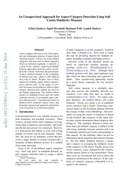 An Unsupervised Approach for Aspect Category Detection Using Soft Cosine
  Similarity Measure