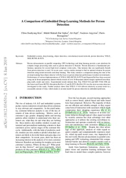 A Comparison of Embedded Deep Learning Methods for Person Detection