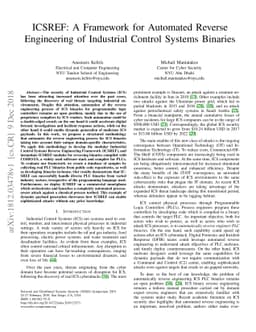 ICSREF: A Framework for Automated Reverse Engineering of Industrial
  Control Systems Binaries