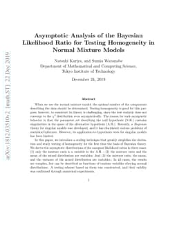 Asymptotic Analysis of the Bayesian Likelihood Ratio for Testing
  Homogeneity in Normal Mixture Models
