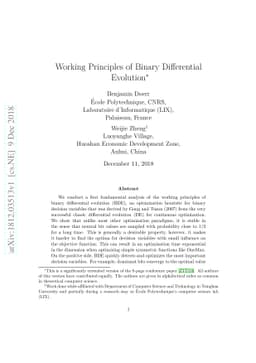 Working Principles of Binary Differential Evolution