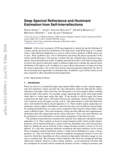 Deep Spectral Reflectance and Illuminant Estimation from
  Self-Interreflections