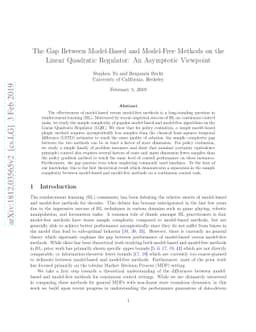 The Gap Between Model-Based and Model-Free Methods on the Linear
  Quadratic Regulator: An Asymptotic Viewpoint