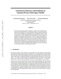 Closed-form Inference and Prediction in Gaussian Process State-Space
  Models