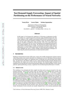 Taxi Demand-Supply Forecasting: Impact of Spatial Partitioning on the
  Performance of Neural Networks