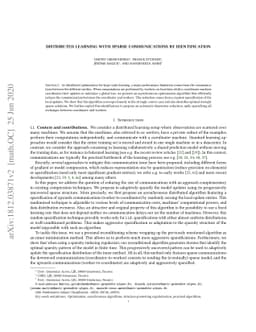 Distributed Learning with Sparse Communications by Identification