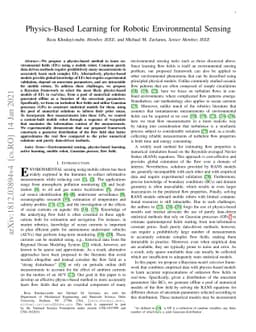 Physics-Based Learning for Robotic Environmental Sensing