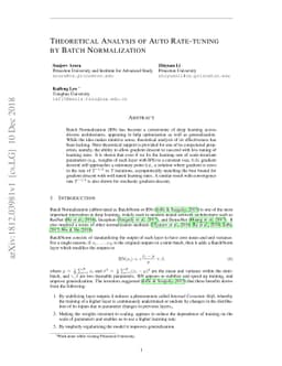 Theoretical Analysis of Auto Rate-Tuning by Batch Normalization