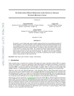 Supervised Deep Kriging for Single-Image Super-Resolution