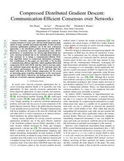 Compressed Distributed Gradient Descent: Communication-Efficient
  Consensus over Networks