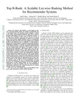 Top-N-Rank: A Scalable List-wise Ranking Method for Recommender Systems