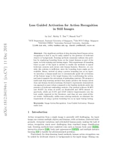 Loss Guided Activation for Action Recognition in Still Images