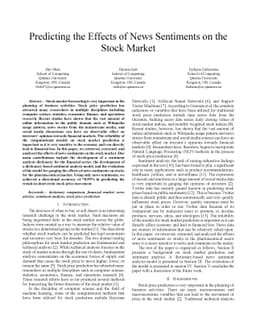 Predicting the Effects of News Sentiments on the Stock Market