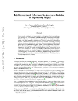 Intelligence-based Cybersecurity Awareness Training- an Exploratory
  Project