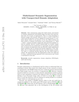 Multichannel Semantic Segmentation with Unsupervised Domain Adaptation